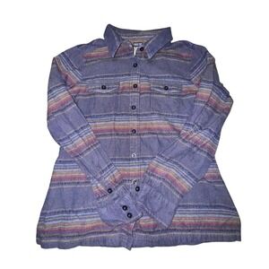 Patagonia 100% Organic Cotton Flannel Shirt Women's 8 Button Down Casual